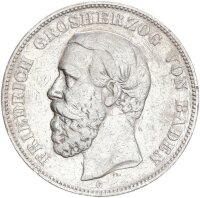 Baden Friedrich I. 5 Mark 1875 G ohne Querstrich beim A...
