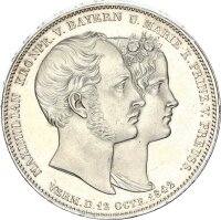 Bayern Ludwig I. Geschichtsdoppeltaler 1842 Vermählung des Kronprinzen Silber vz+