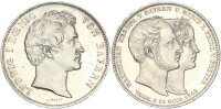 Bayern Ludwig I. Geschichtsdoppeltaler 1842 Vermählung des Kronprinzen Silber vz+