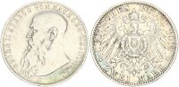 Sachsen-Meiningen Georg II. 2 Mark 1902 D kurzer Bart Silber ss Jäger 151b.