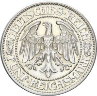 Weimarer Republik 5 Reichsmark 1933 J Eichbaum Silber vz+ Jäger 331