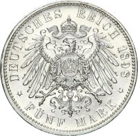 Sachsen Albert 5 Mark 1898 E Silber f. stgl. Jäger 125