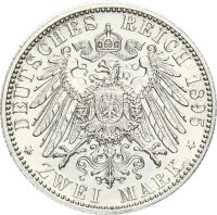 Sachsen-Coburg-Gotha Alfred 2 Mark 1895 A Silber vz+ Jäger 145