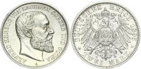 Sachsen-Coburg-Gotha Alfred 2 Mark 1895 A Silber vz+ Jäger 145
