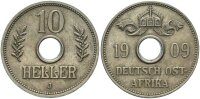 Deutsch-Ostafrika 10 Heller 1909 J vz-stgl. Jäger N719
