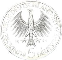 BRD Gedenkmünze 5 DM 1964 J Gottlieb Fichte Silber vz+ Jäger 393