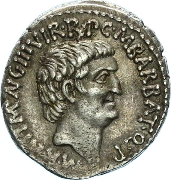 Römische Imperatorische Prägungen Marcus Antonius AR-Denar 41 v. Chr. Silber ss-vz
