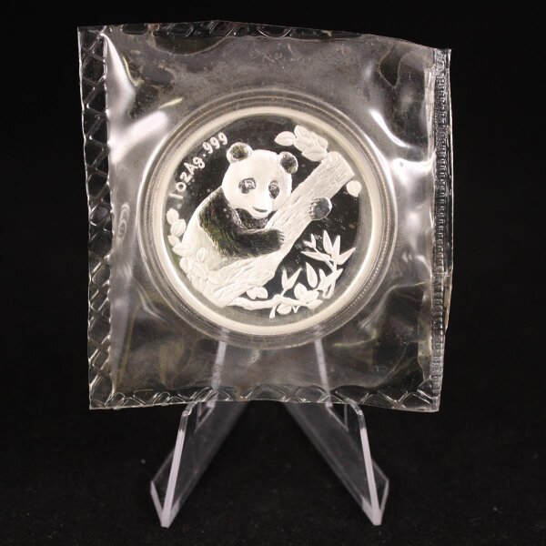 China Volksrepublik Medaille 1996 Panda, INTERNATIONAL COIN SHOW Silber 1 oz PP