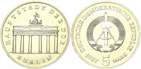 DDR Gedenkmünze 5 Mark 1987 A Berlin, Brandenburger Tor pfr., stgl. Jäger 1536