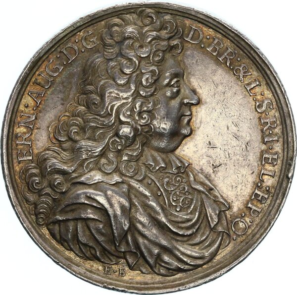 Braunschweig-Calenberg-Hannover Ernst August seit 1662 Bischof von Osnabrück Medaille 1694 Silber ss-vz