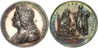 Großbritannien George II. Medaille 1727 auf seine Krönung Silber vz