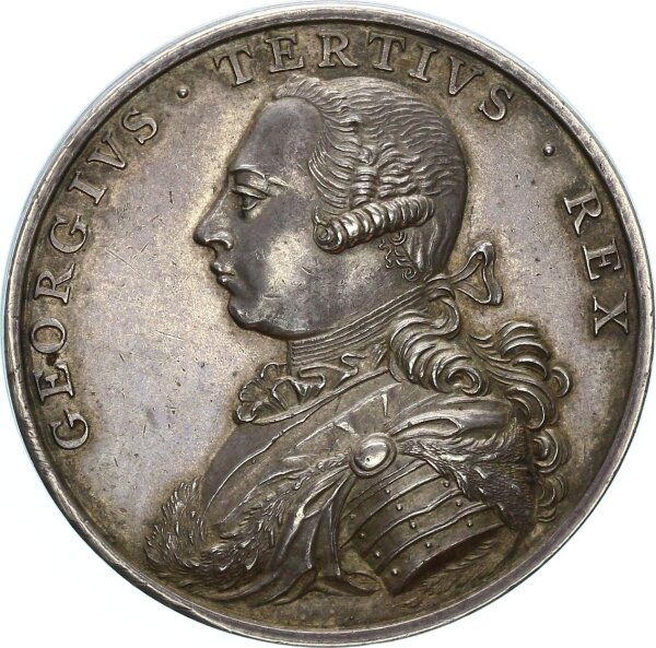 Braunschweig-Calenberg-Hannover Georg III. Medaille 1760 auf seinen Regierungsantritt Silber vz