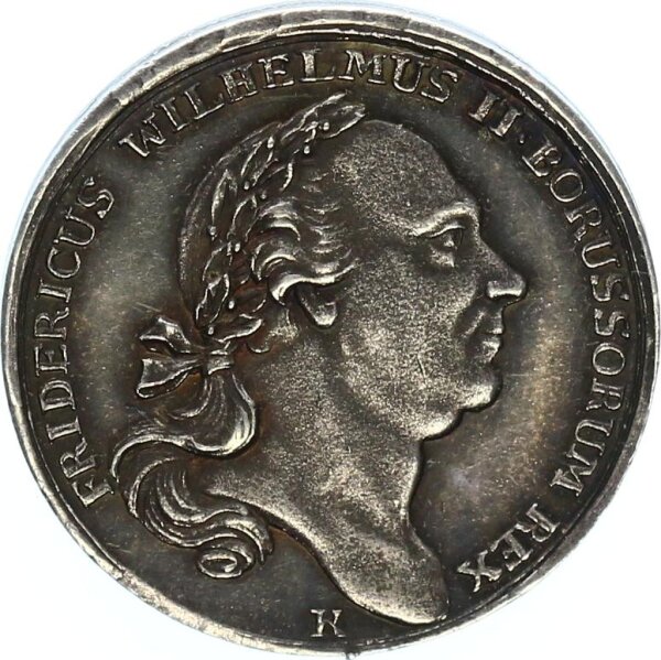Brandenburg-Preußen Friedrich Wilhelm II. Medaille 1793 Huldigung Südpreußens Silber vz-stgl.