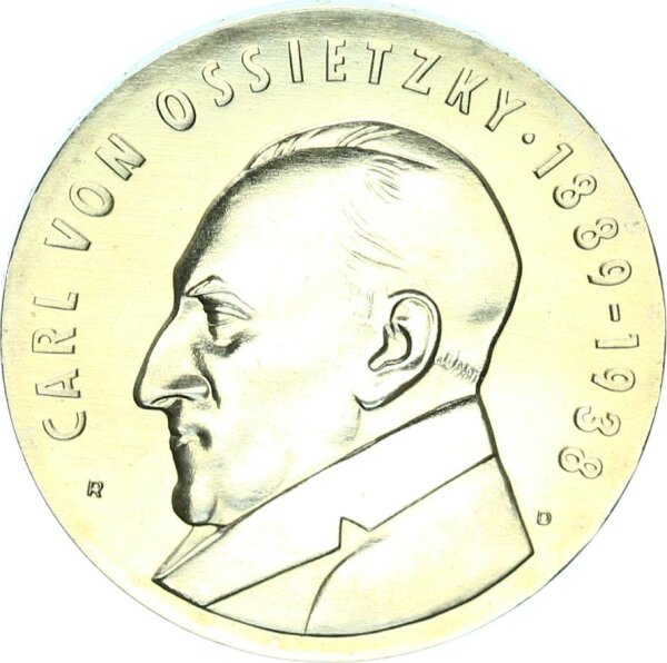 DDR Gedenkmünze 5 Mark 1989 A Carl von Ossietzky pfr., stgl. Jäger 1628