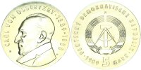 DDR Gedenkmünze 5 Mark 1989 A Carl von Ossietzky pfr., stgl. Jäger 1628