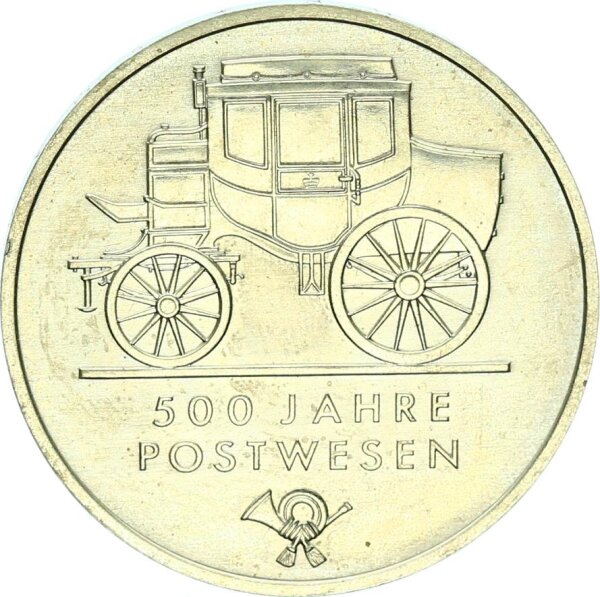DDR Gedenkmünze 5 Mark 1990 A Postwesen, Postkutsche f. stgl. Jäger 1631
