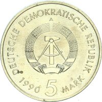DDR Gedenkmünze 5 Mark 1990 A Postwesen, Postkutsche f. stgl. Jäger 1631