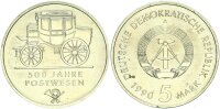 DDR Gedenkmünze 5 Mark 1990 A Postwesen, Postkutsche f. stgl. Jäger 1631