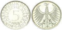 BRD Kursmünze 5 DM 1958 G (Karlsruhe) Silber pfr., f. stgl. Jäger 387