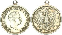 Brandenburg-Preußen Wilhelm II. tragbare Medaille ohne Jahr 50 Mark vz