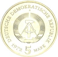 DDR Gedenkmünze 5 Mark 1972 A Meißen, Exp. (Exportqualität) pfr., f. stgl. Jäger 1543