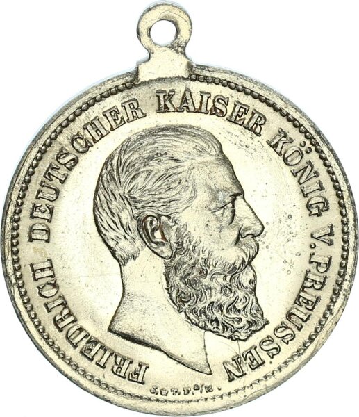 Brandenburg-Preußen Wilhelm II. tragbare Medaille ohne Jahr Zinn pfr., f. stgl.
