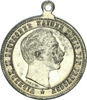 Brandenburg-Preußen Wilhelm II. tragbare Medaille ohne Jahr Zinn pfr., f. stgl.