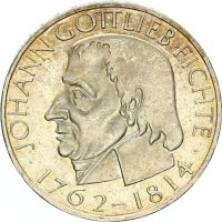 BRD Gedenkmünze 5 DM 1964 J Gottlieb Fichte Silber...