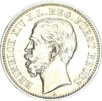 Reuß jüngerer Linie Heinrich XIV. 2 Mark 1884...