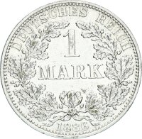 Kaiserreich 1 Mark 1886 A kleiner Adler Silber ss+...