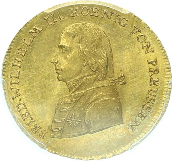 Brandenburg-Preußen Friedrich Wilhelm III. Friedrichs dor 1797 A (Berlin) Friedenstyp, PCGS MS62 Gold f. stgl.
