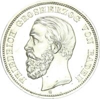 Baden Friedrich I. 5 Mark 1900 G Silber pfr., f. stgl./stgl. Jäger 29