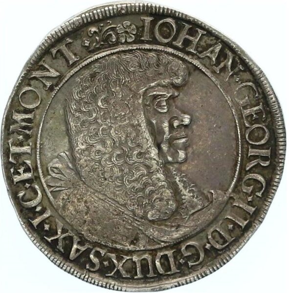 Sachsen-Kurfürstentum Johann Georg II. 1/3 Taler 1672 Dresden Variante Silber f. vz