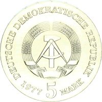 DDR Gedenkmünze 5 Mark 1977 A Friedrich Ludwig Jahn pfr., f. stgl./stgl. Jäger 1564