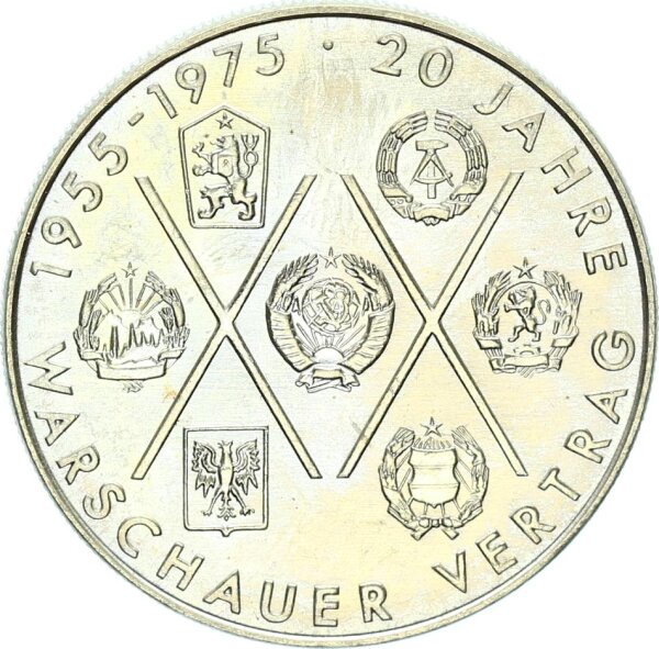 DDR Gedenkmünze 10 Mark 1975 A Warschauer Vertrag pfr., f. stgl. Jäger 1557