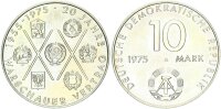 DDR Gedenkmünze 10 Mark 1975 A Warschauer Vertrag pfr., f. stgl. Jäger 1557