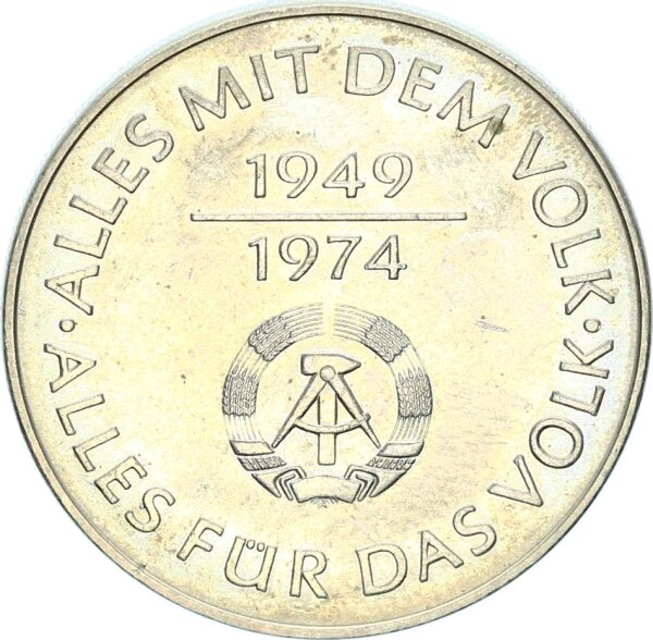 DDR Gedenkmünze 10 Mark 1974 A 25 Jahre DDR vz-stgl. Jäger 1551