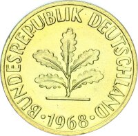 BRD Kursmünze 10 Pfennig 1968 F (Stuttgart) pfr., f. stgl.