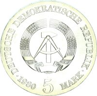 DDR Gedenkmünze 5 Mark 1980 A Adolf von Menzel pfr., stgl. Jäger 1576