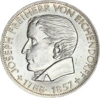 BRD Gedenkmünze 5 DM 1957 J Freiherr von Eichendorff...