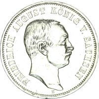 Sachsen Friedrich August III. 3 Mark 1909 E Silber vz...