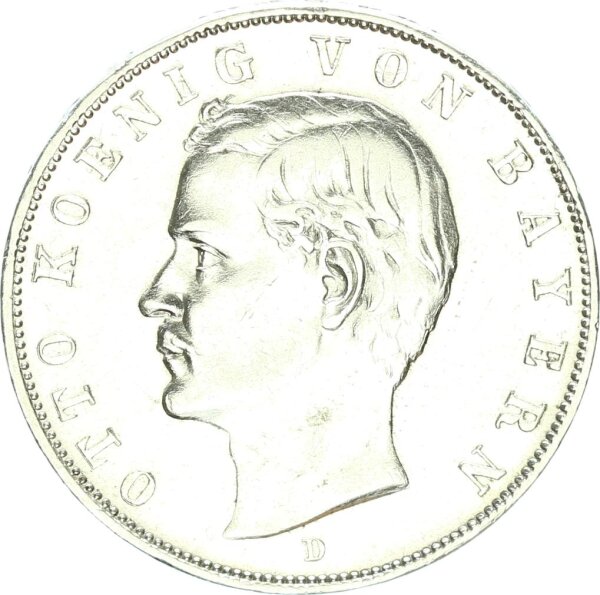 Bayern Otto 3 Mark 1910 D Silber vz Jäger 47