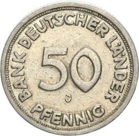 BRD Kursmünze 50 Pfennig ohne Jahr J...