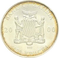 Afrika Sambia 5000 Kwacha 2000 African Wildlife - African...
