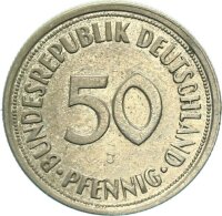 BRD Kursmünze 50 Pfennig 1950 J (Hamburg) leicht...