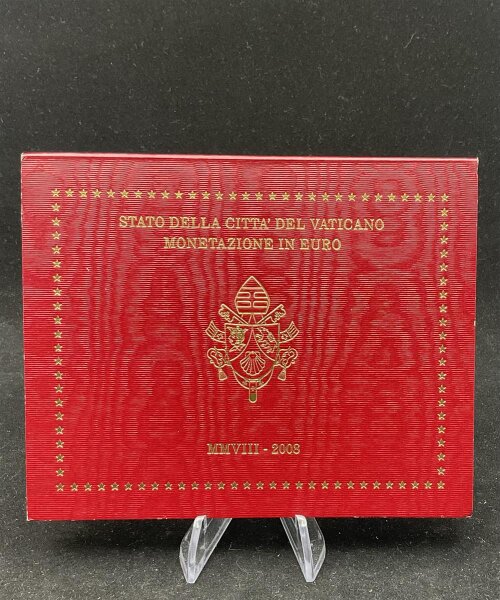 Vatikan KMS 1 Cent bis 2 Euro 2008 IPZS - Italien Kursmünzensatz, Benedikt XVI. stgl., bfr.