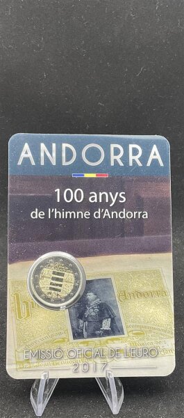 Andorra Gedenkmünze 2 Euro 2017 100 Jahre National Hymne Andorras, Coincard stgl., bfr.