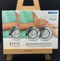 Deutschland Gedenkmünzenset 5x 10 Euro 2022 A,D,F,G,J Im Dienst der Gesellschaft, Pflege, Polymerring, Komplettsatz stgl., bfr.