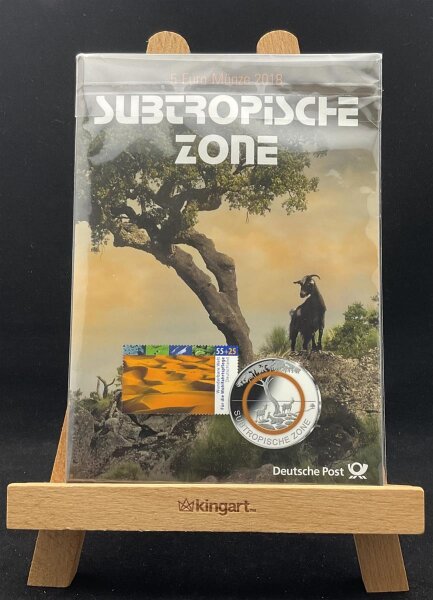 Deutschland Gedenkmünzenset 5x 5 Euro 2018 A,D,F,G,J Subtropische Zone, Polymerring, Komplettsatz stgl., bfr.