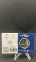Frankreich Gedenkmünze 2 Euro 2021 Olympiade Paris 2024, Läufer, blau, Coincard stgl., bfr.